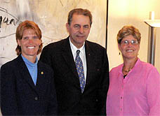 Executive Director Tiffany Granfors, IOC President Jacques Rogge, and ICSD President Donalda Ammons